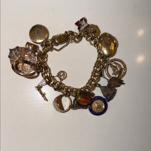 Vintage Gold Charm Bracelet
